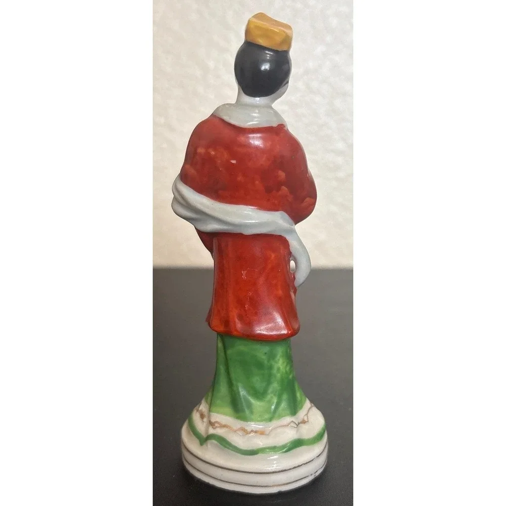VTG Occupied Japan Porcelain Figurine‎ Woman with Child Red Green 5